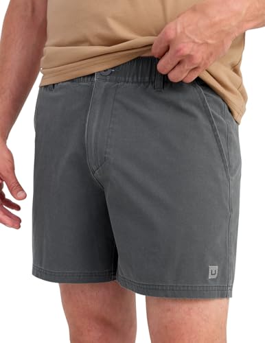 HUK Mens Next Level Camp Shorts 6" Performance Fishing Shorts, Lightweight, Quick-Dry, Elastic Waistband, Volcanic Ash, XX-Large