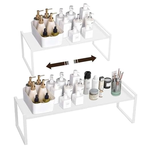 Taotigzu El Estante de Almacenamiento de Metal Extensible es para gabinetes de Cocina, encimeras, Cocina, Alimentos y Utensilios, podría Ahorrar Espacios, Blanco (Blanco, 60 * 21 * 23cm)…