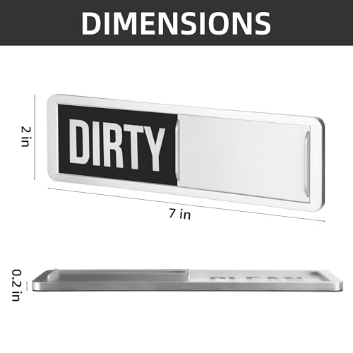 Dishwasher Magnet Clean Dirty Sign, Strong Magnet Clean Dirty for Kitchen Refrigerator, Easy to Read and Slide, Self-Adhesive Stickers for Non-Magnetic Dishwasher(Black White) — image 2