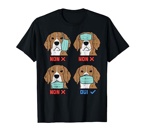 Beagle Chien Masque Quarantaine Mignon Pet Lover Cadeau T-Shirt