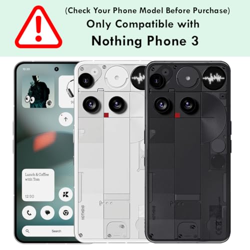Image of RIGGEAR Shockproof Sleek Hybrid Armor Back Cover Case for Nothing Phone 3 (Clear PC + Black TPU Bumper)