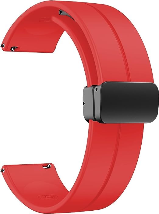 Image of 22 mm Silicone Magnetic Watch Straps Belt Band Compatible with Noise ColorFit Ultra /Ultra 2, FireBoltt, Boat, Active /GPS, Buzz, Nav & Nav+, Universal Smartwatch Straps