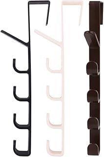 Komkommax 5 Layers Over The Door Hook, The Storage Rack on The Door for Hanging Clothes, Can be Used for Bathroom, Living Room, Kitchen Door Hooks, 3 Packs