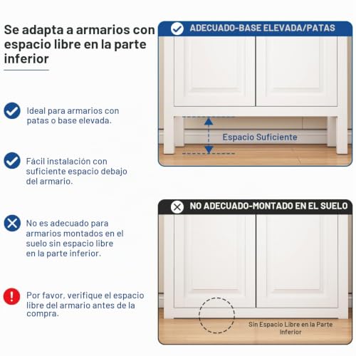 Miniatura 8 de Vadania 400mm Correderas Para Cajones, Montaje Inferior, Cierre Suave, Soporte Inferior, Capacidad De Carga De 88 Lb, Extensión Completa De Tres Secciones, Guías Invisibles Para Cajones.