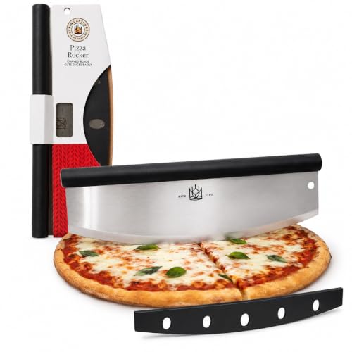 King Arthur Baking Company Pizza Rocker Cutter, Stainless Steel Blade, Comfort Handle With Blade Guard, For Straight Pizza Slices