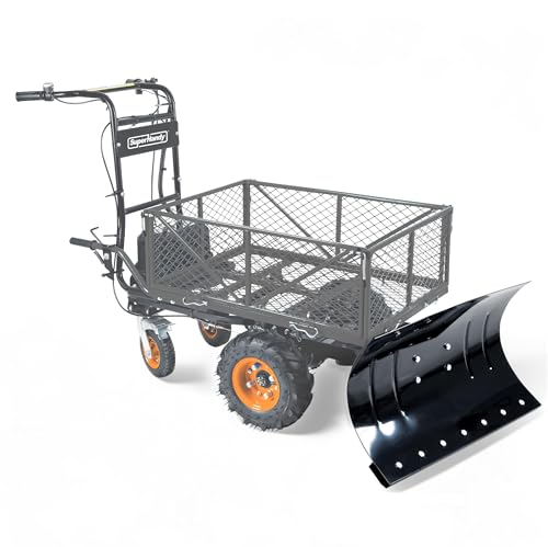 SuperHandy Snow Plow Blade Attachment 30.5 in. Steel Blade with 30 Angle Adjustment Compatible with Electric Utility Carts Heavy Duty Snow Removal for Driveways & Walkways