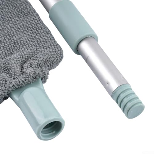 Besttoolifes Spolverino telescopico con panno in microfibra, spazzola estensibile per la pulizia di aree alte, cucina, bagno e pavimento, manico in lega di alluminio durevole (B)