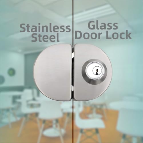 Verrou de porte en verre à double ouverture centrale en inox anti-effraction