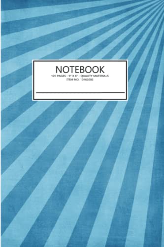 Notebook: Monotone Blue Sunburst Composition Book