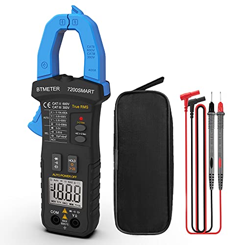 BTMETER Digital Clamp Multimeter BT-7200Smart,TRMS 6000 Counts Clamp-on Avometer AC&DC Voltage Current DMM Test Meter,Auto Range Ammeter Measure Resistance Capacitance Diode Continuity NCV with Lamp
