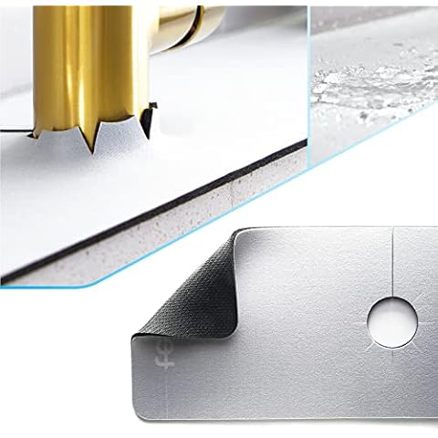 Ternal Sinkmat for Kitchen Sink Faucet, Absorbent Diatom Rubber, Grey, Standard Size, Splash Guard & Drip Catcher for Around Faucet Handle Cover
