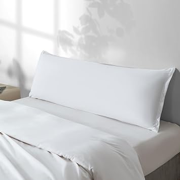 Body Pillow Pillowcase with Zipper Set of 2,White,20"x48"