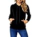 AJ FASHION Women's Funnel Neck Hoodie Lightweight Pullover Hooded Sweatshirts, Black, US S=Tag M