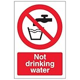 vsafety 53017 ag-r Panneau « Eau non potable » Prohibition Assemblée, en plastique rigide, Portrait, 100 mm x 150 mm, noir/rouge