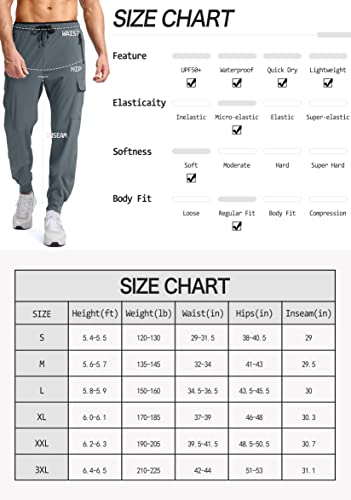 G Gradual Men's Joggers With Multi Pocket Lightweight Quick Dry Hiking Cargo Jogger Pants For Men Athletic Travel Golf Outdoor (Dark Khaki, Medium) #TOP6