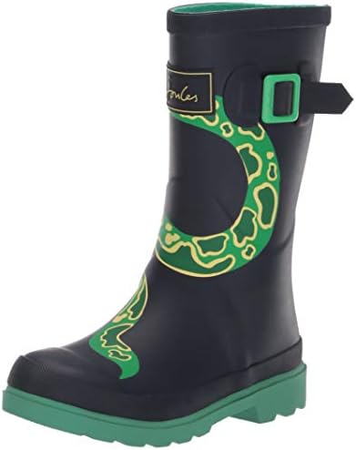 Joules Girls JNR Welly Print Rain Boot, Navy Snake, 9 Little Kid