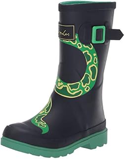Joules Boys' JNR Welly Print Rain Boot, Navy Snake, 12 M US Little