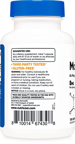 Nutricost Chelated Manganese Supplement 8Mg, Amino Acid Chelate, 120 Capsules, 120 Servings - Gluten Free, Non-Gmo And Vegetarian Friendly #TOP2