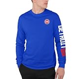 Junk Food NBA - Detroit Pistons Vertical Logo Adult LS T-Shirt Royal Blue