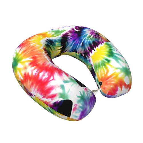 Almohada para viaje con diseño oso tie dye y soporte cuello miniatura 2