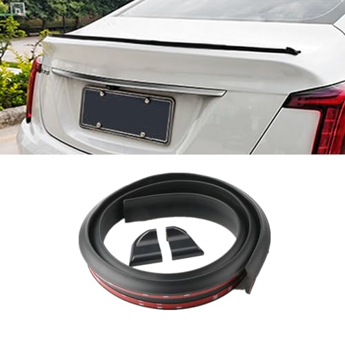 Gilovc Car Rear Spoiler Roof Lip Kit, 4.9Ft Trunk Spoiler Trim Strip, Universal 3D Rubber Punch-Free Roof Spoiler Wing Sticker for Car Decorations, Automotive Exterior Accessories (Matte Black)