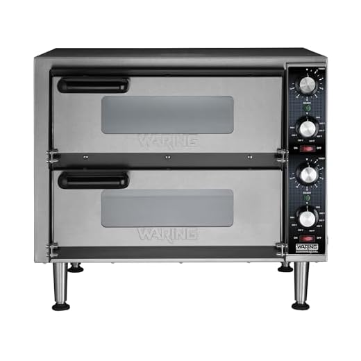 Waring Commercial WPO350 Medium-Duty Double Deck Pizza Ovens for Pizza up to 14" diamater, Ceramic Deck, 240V, 3500W, 6-20 Phase Plug