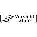 Produktbild Türschilder24 "Vorsicht Stufe Aufkleber/Türaufkleber/Türschild/PVC Hinweisschild 180mm x 50mm Weiß/Schwarz selbstklebend