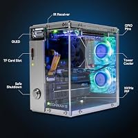 Pironman 5 NVMe M.2 SSD PCIe 2.0/3.0 Mini-PC-Gehäuse für Raspberry Pi 5 Hailo-8L, OpenClaw KI-Agent, Tower-Kühler + Dual-RGB-Lüfter, 0,96" OLED-Modul, Safe Shutdown, HDMI, RGB-Effekt – Ansicht 2