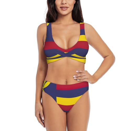Maillot de bain deux pièces femme drapeau Hawaï imprimé été pour plage
