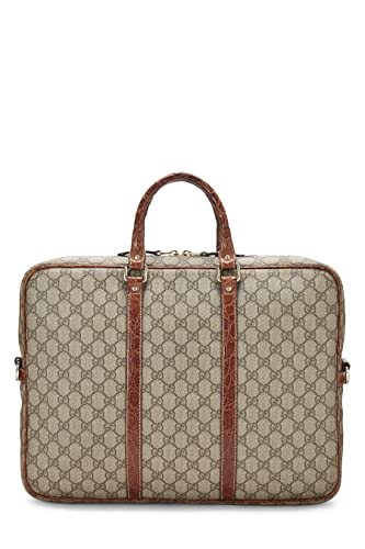 Pre-Loved Brown GG Supreme Canvas Briefcase, Brown4