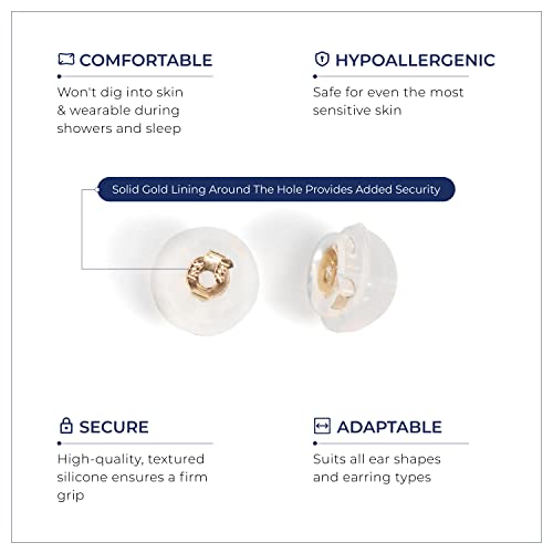 10K or 14K Real Solid Gold Stud Earrings for Women | White or Yellow Gold Round Cut Solitaire Studs | 0.5 to 4 Carat Cubic Zirconia CZ Simulated Diamond4