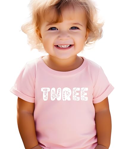 Image of Floral Numbers Ages 1-7 Birthday Girl Shirt for Baby & Toddler Youth Girls