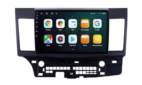 YIANKWY Android 13 Autoradio Radio 9 Zoll Navigationssystem Für Mitsubishi Lancer 2008-2012 DAB+Digitalradio Car Stereo Video Receiver GPS-Navigation Bluetooth Hotspot WiFi 4G Analog TV SWC