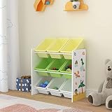 [en.casa] Estantería para Niños Organizador de Juguetes Motivo de Dinosaurio...
