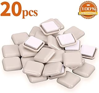 20 PCS Self-Stick Furniture Sliders,1 Inch Square Furniture Sliders for Carpet,Furniture Moving Glides