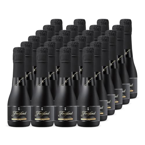 Freixenet Cava Cordón Negro Brut (24x0,2l), Edler trockener spanischer Qualitätschaumwein, Traditionelle Flaschengärung, besonders feinperlig und fruchtig