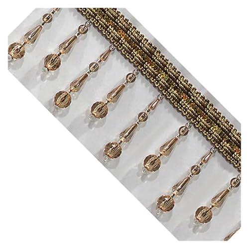 Fleco de borlas con cuentas de cristal de 2M para decoración de cortinas y pantallas 2