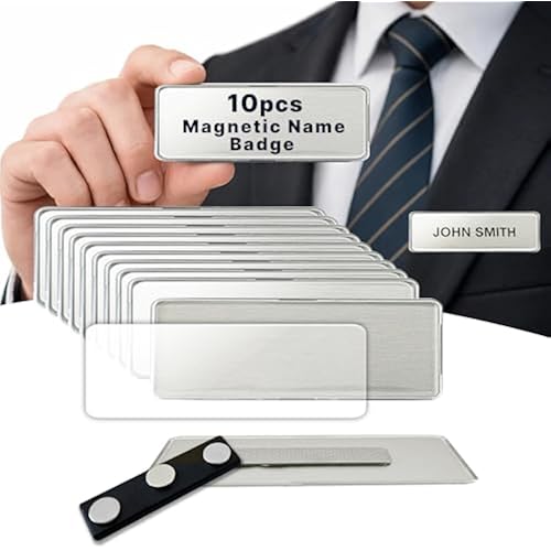 CiLoN 10 Pack DIY Reusable Magnetic Name Badge Holder + Clear Acrylic Cover