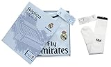 100% Polyester Conjunto Complet Infantil Real Madrid Réplica Oficial Licenciado de la Primera Equipación Temporada 2018-19 Sin Dorsal (14 años)