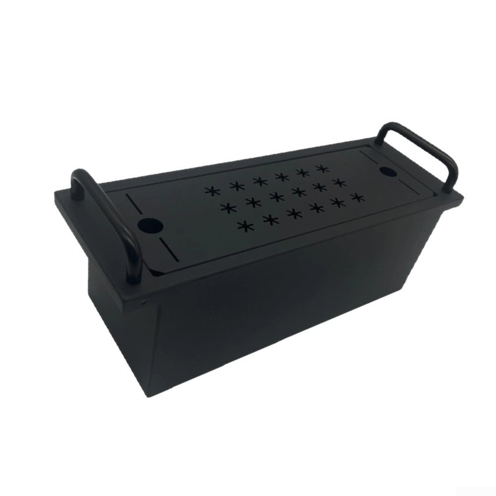 Caja organizadora de almacenamiento para mesa de camping IGT, construcción totalmente de acero, resistente al calor, para equipo de cocina al aire libre, negro (sin asa)