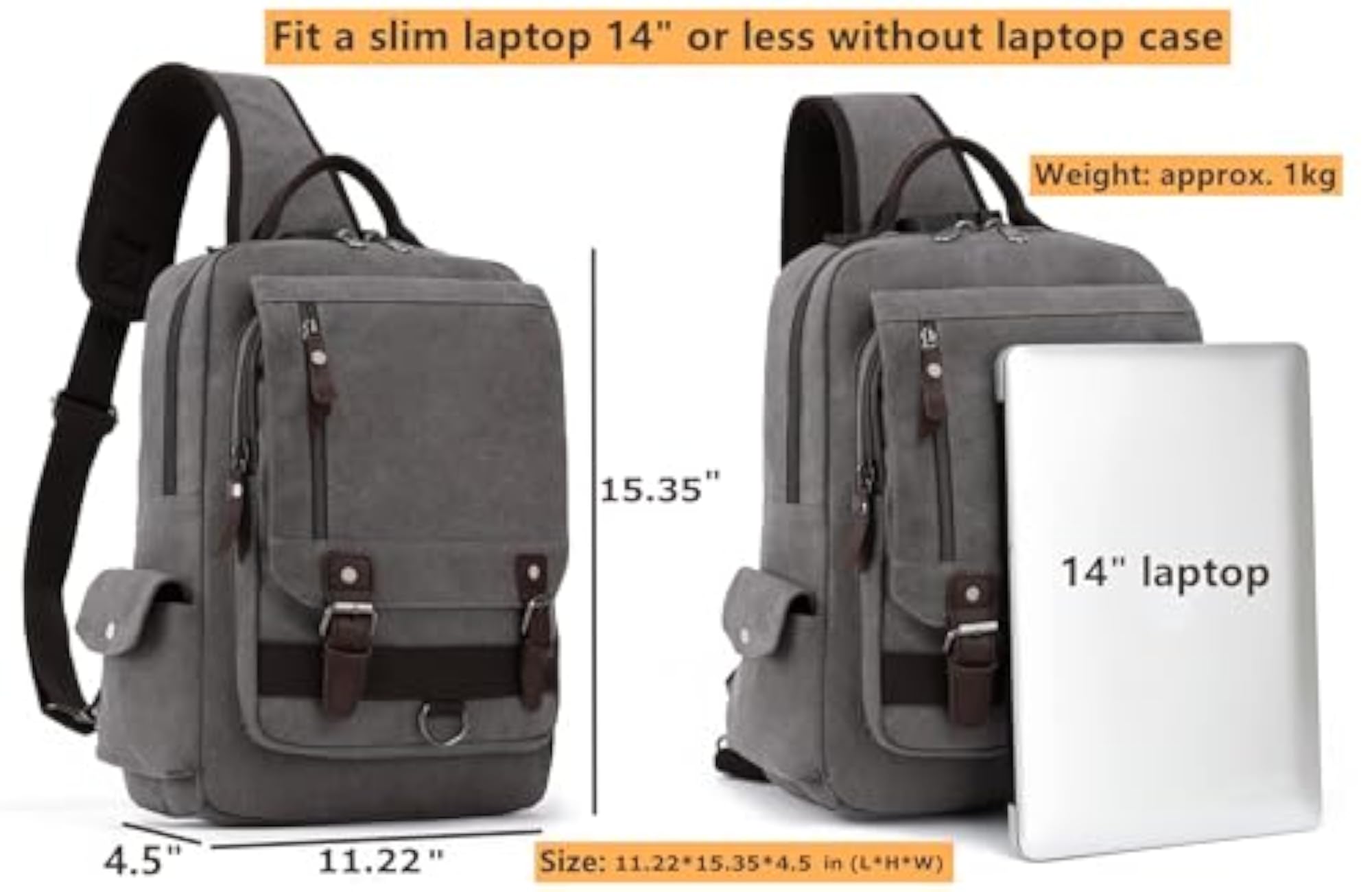 Water-Resistant Sling Bag, Cross Body Style