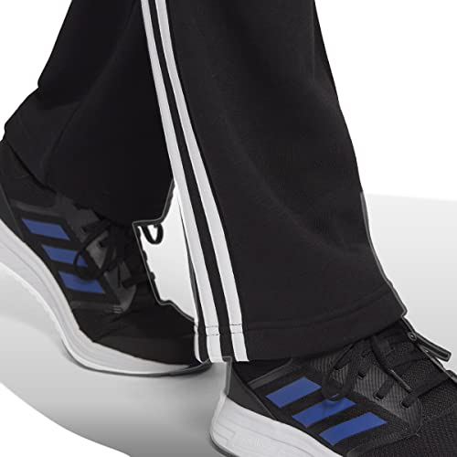 Adidas Men's Essentials Fleece Open Hem 3-Stripes Pants, Black, Small #TOP3