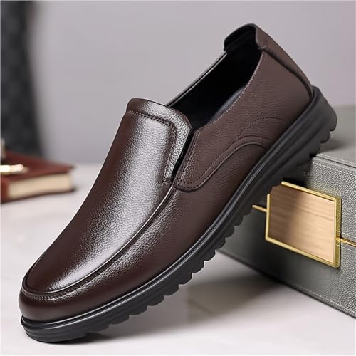 Men's Business Dress Shoes for Dad Comfortable Soft Sole Oxfords Leather Casual Loafers2