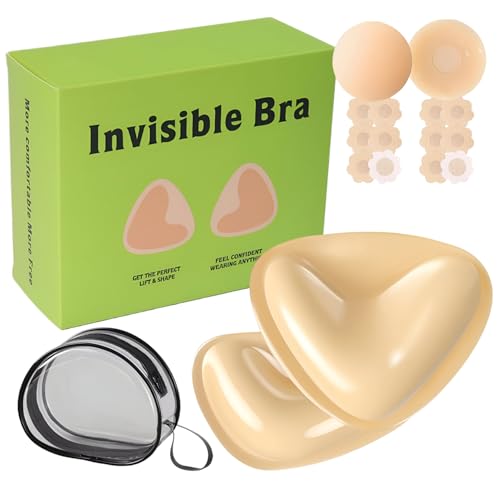MrBuzz Push Up Pads Doppelseitige Selbstklebende BH-Einsätze für Push-Up Effekt Klebe BH Wiederverwendbar & Waschbar Nippli-Pads Sofortige Lift-BH-Cup & Dekolleté Geeignet für Cup CD