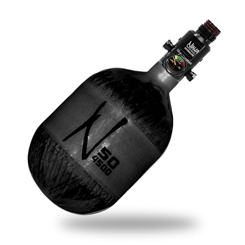 Ninja Paintball 50/4500 Lite Carbon Fiber HPA Compressed Air Tank System with Regulator (Ultralite Regulator, Black)