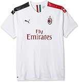 PUMA Herren ACM Away Shirt Replica SS with Sponsor Logo Trikot, White/Tango Red, XXL