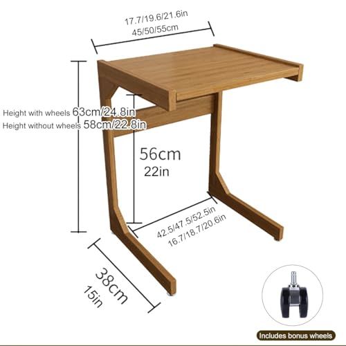 Meuble de rangement mobile marron foncé 55 cm avec étagère à roulettes - 3