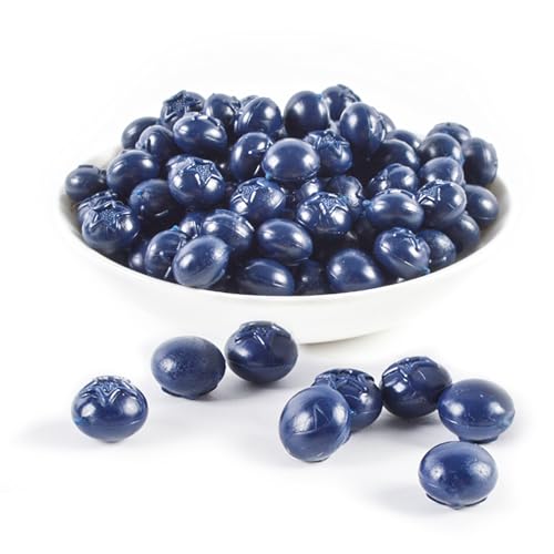 Eiarrnp Lot de 50 myrtilles artificielles en plastique pour décoration de maison, cuisine, fête, myrtille artificielle