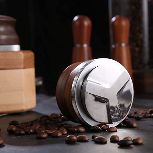 Gurudar 58Mm Coffee Distributor, Espresso Distribution Tool, Adjustable Depth Espresso Tamper Leveler With Walnut Wood Handle Fits For 58Mm Breville Gaggia E61 Portafilter #TOP7