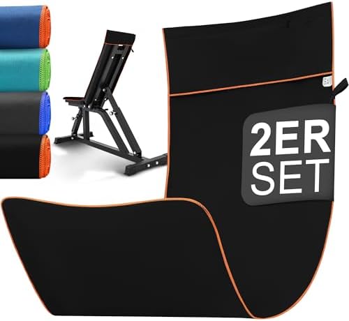 Jokisa Fitness Handtuch 2er Set, 120x50cm Gym Handtuch mit Reißverschlusstasche, Microfaser Sporthandtuch Fitnessstudio Kompakt & Schnelltrocknend für Training, Camping, Reise